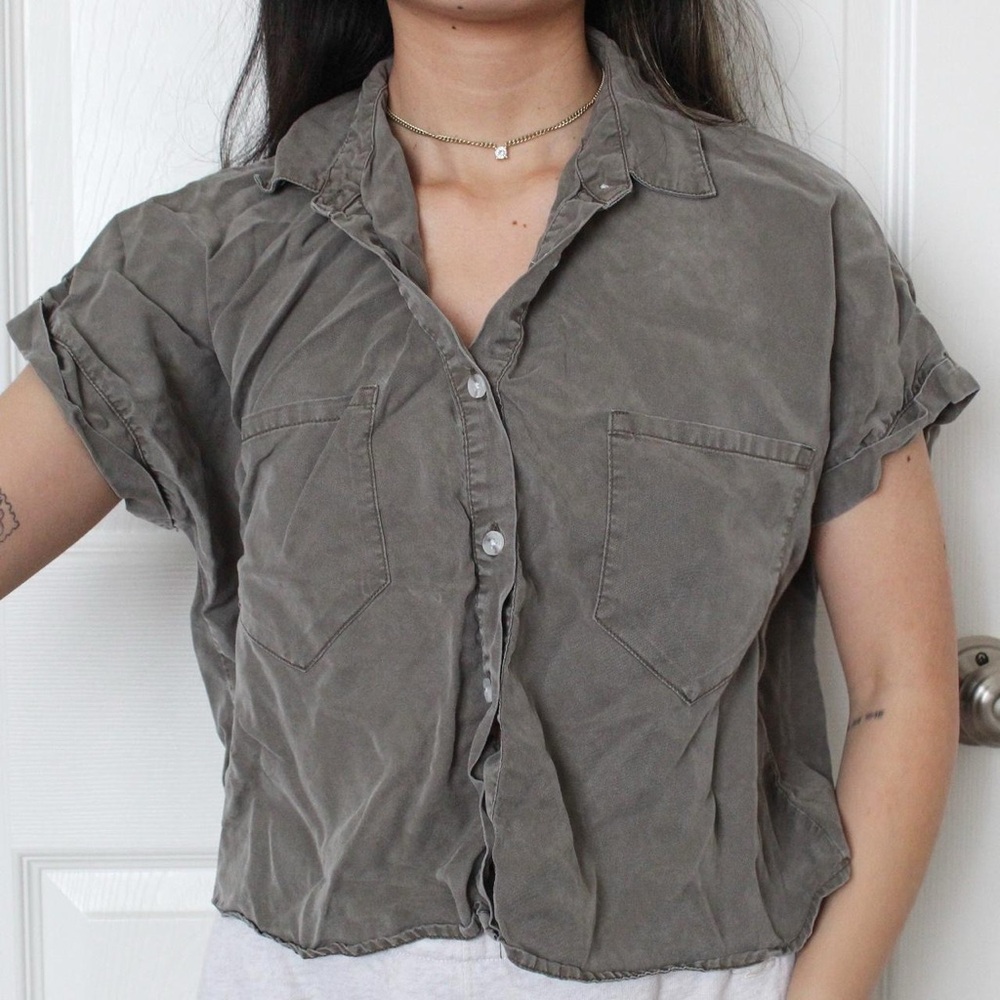 Olive Green Button Down Shirt